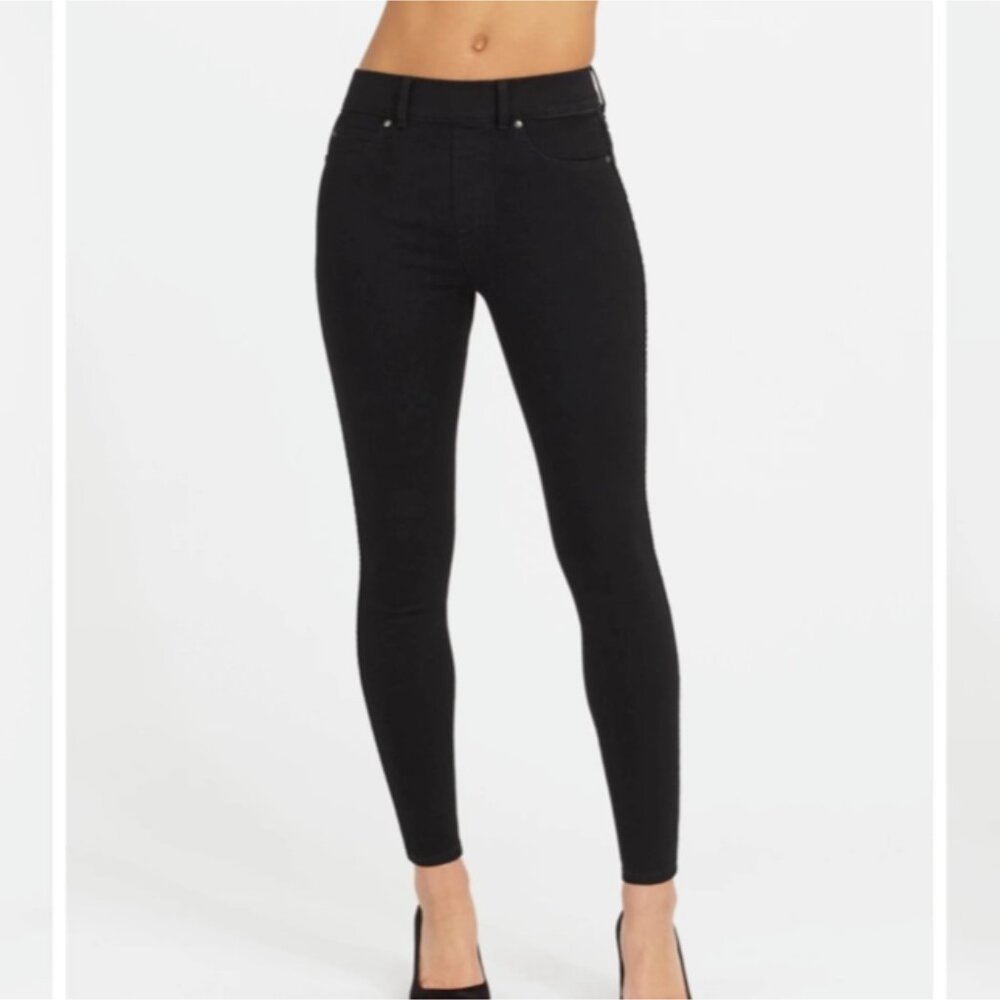Spanx High Rise Side Zip Alexia Stretch Skinny Jeans Indigo - Large (10-12)